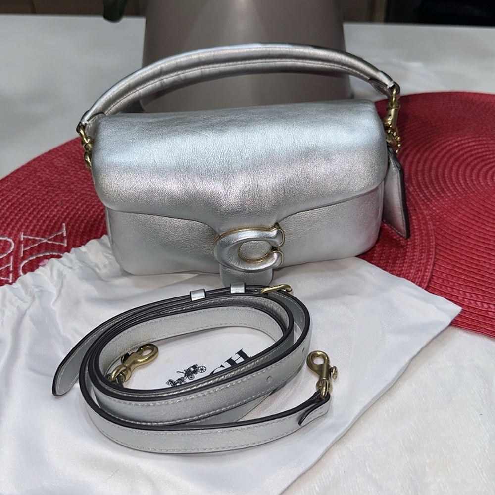 Coach Pillow Tabby Mini in Silver - Picture 3 of 8